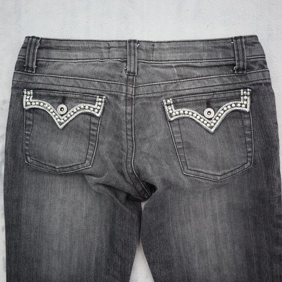 Farlow Jeans Pants Womens 9 Black Denim Flat Front Bootcut Pockets Jeans - Picture 8 of 16